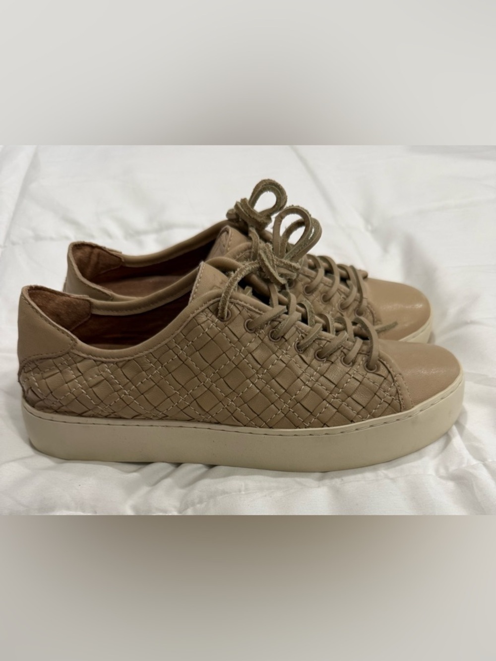 Frye Woven Leather Sneakers - Beige